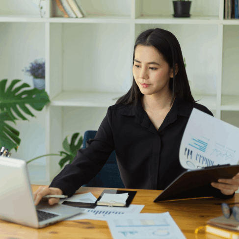 Customer using legal document translation services in New York with quality checks and certification verification.